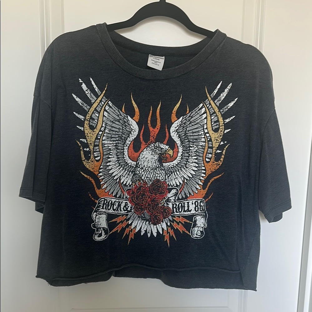 No Boundaries Black Graphic Crop Top